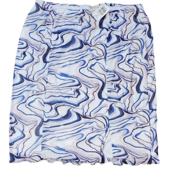 NWT Torrid Festi Blue, Peach & White Watercolor Skirt - Picture 1 of 6